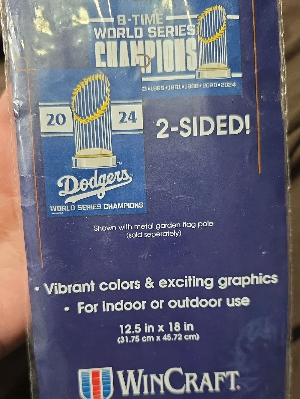 Wincraft Los Angeles Dodgers Blue 2-Sided Garden Flag 12.5 X 18 Inches